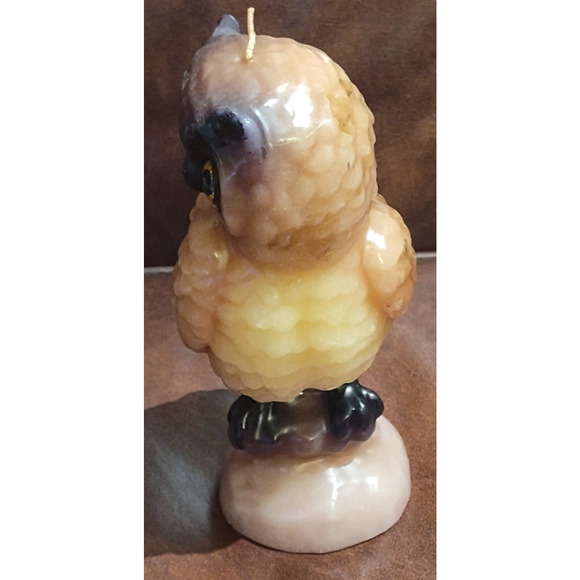 Vintage 1970s OWL Wax Candle UNUSED Sculpture Carved - Picture 5 of 6